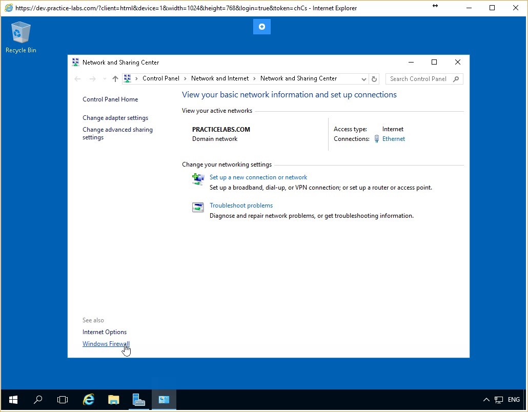 Figure 3.2 Screenshot of the PLABDC01 desktop